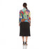High Neck Waffle Pattern Print Top  - T1233